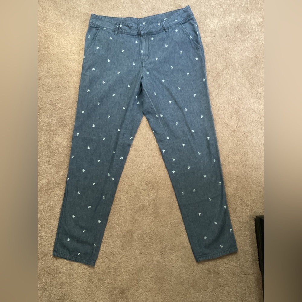 Liz Claiborne Blue Pants with White Anchors